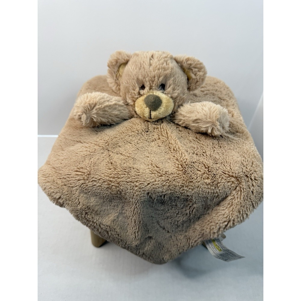KellyToy Teddy‎ Bear Lovey Security Blanket 14"x14" Brown K Luxe Baby Super Soft